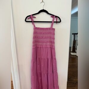 Pink Sleeveless Ruched Dress